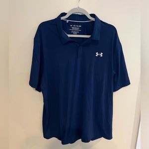 Men’s navy Under Armour heatgear polo shirt XXL